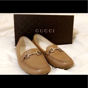 Gucci camel loafers moccasin size 8
